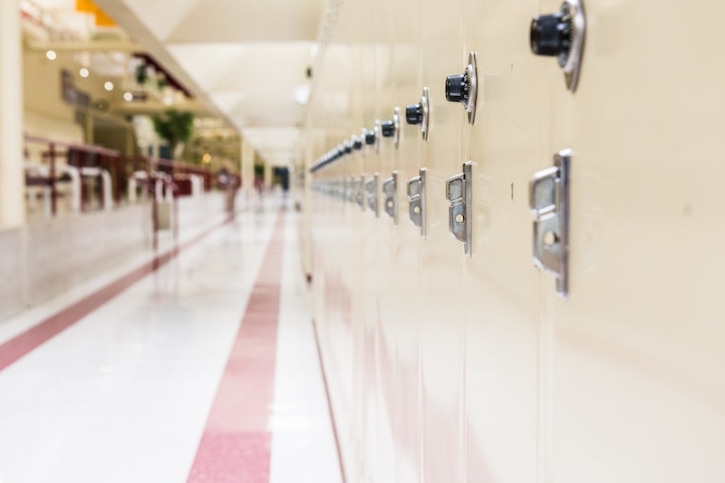 Row of school lockers